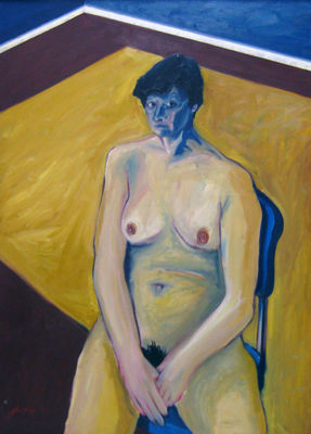 Nude with yellow carpet by Ray Johnstone