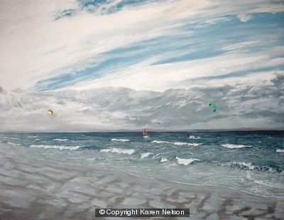 Kite Surfing by  Karen Nelson