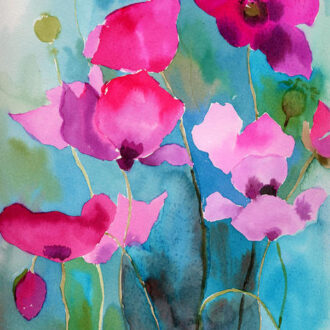 poppies-by-diane-rogers-watercolour-ink-on-paper