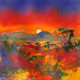 sundown-south-africa-by-alexandra-jacobs-mono-print-mounted