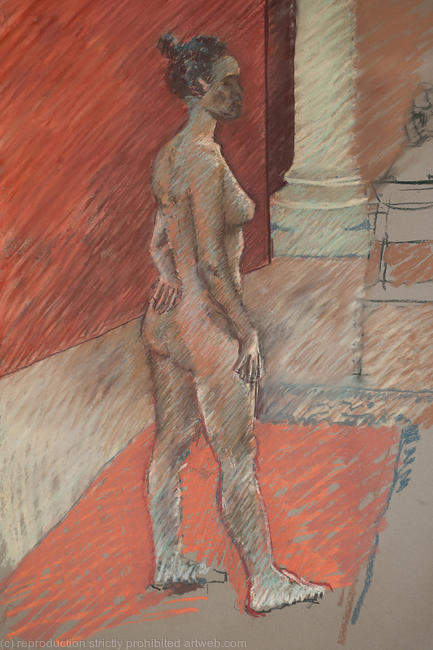 pastel-painting-life-drawing-female-standing-by-Patrick-Spears-artweb