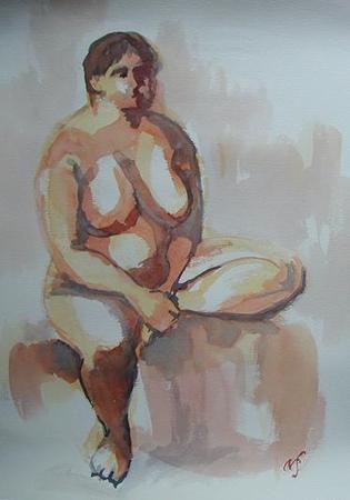 Sitting Nude by Noriko Sasaki via Artweb