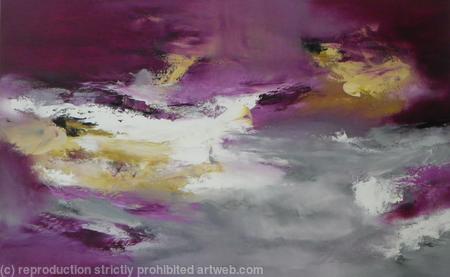 purple, gold and grey abstract