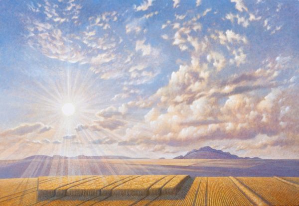 james-lynch,-the-harvest,-mere-down-,-egg-tempera-on-panel,-76-x-100-cm. image-courtesy-of-and-copyright-james-lynch