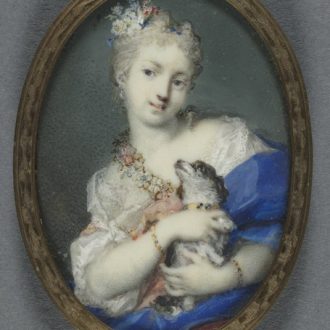 woman-with-a-dog-by-Rosalba-Carriera-watercolor-on-ivory-in-glit-metal-mount-with-saw-tooth-enclosure-back