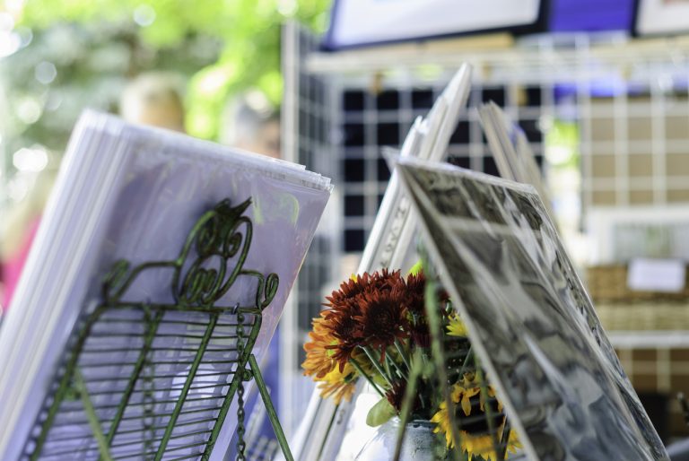 sale-flowers-and-photographs-display-at-art-craft-show