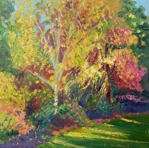 Colourful painting of nature in Wisley in the spring