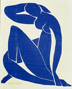 In the 1950s, Matisse reinvented the color blue and associated it with joy and movement. 