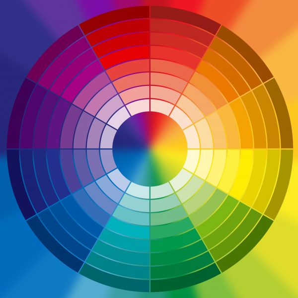 Color wheel shows tones and color shades