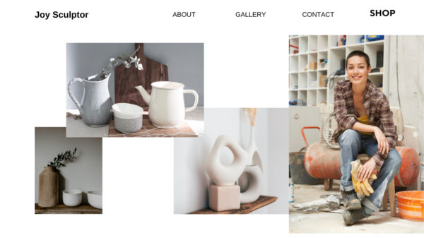 sculptor website with photographs of pottery