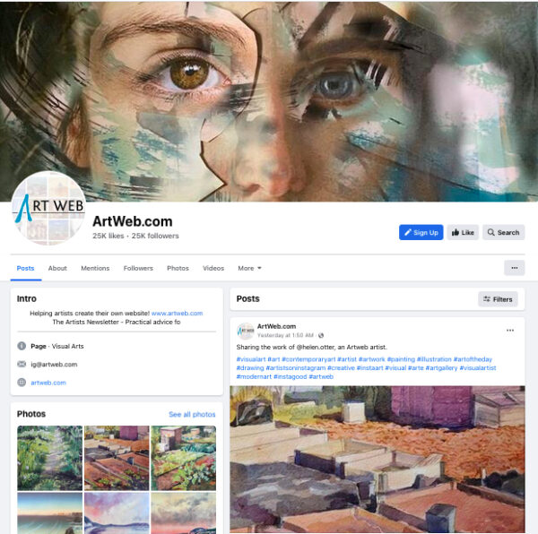 Artweb Facebook home account