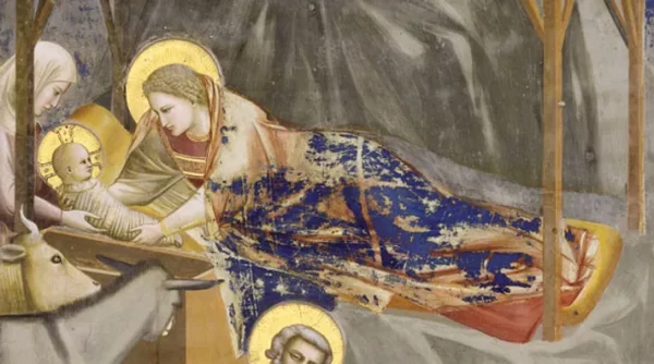 Giotto paints Mary's robe in ultramarine, advancing the connection between this and divinity in the history of the color blue 