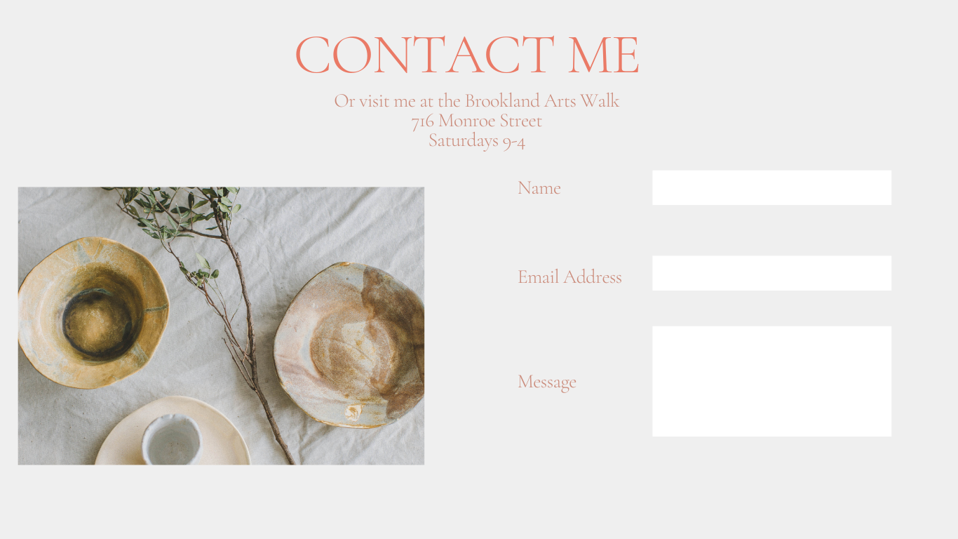 Contact the Artist page with physical address