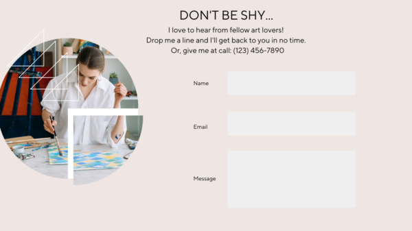 Artist Contact page can collect leads and help you sell more art