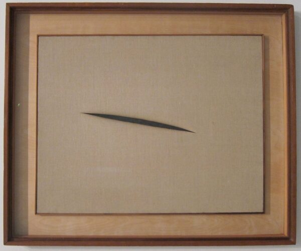 Photograph of framed artwork Spatial Concept Waiting by Lucio Fontana 