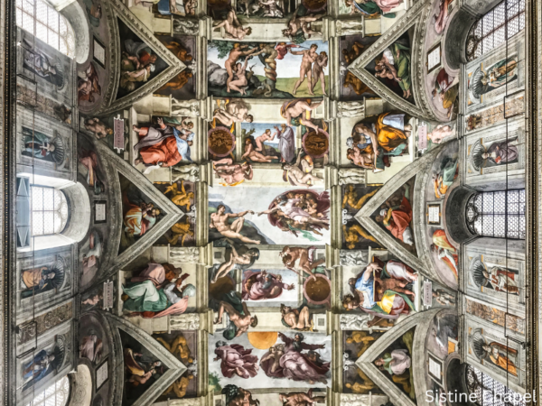 Sistine Chapel ceiling art by Michelangelo